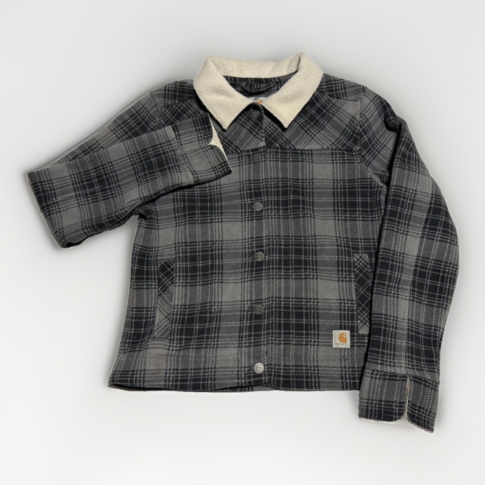 Carhartt Flannel Sherpa Collar Shirt Jacket Shacket Women's Small
